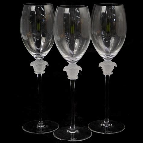 versace white wine glasses